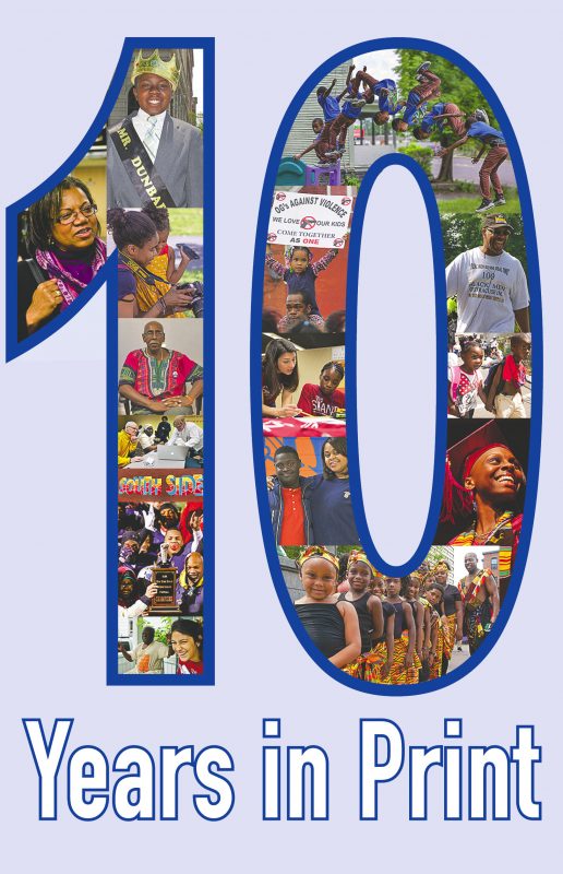 10 Years in Print with photos inside the numeral 10 taken over the past decade