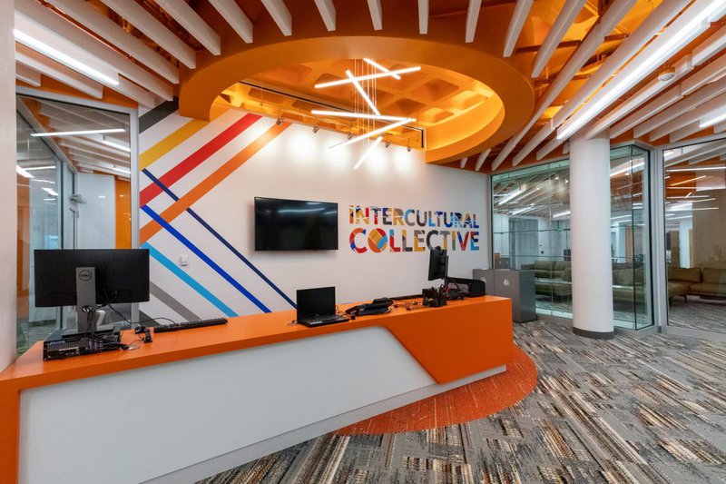 Image of the Schine Student Center Intercultural Collective entrance.