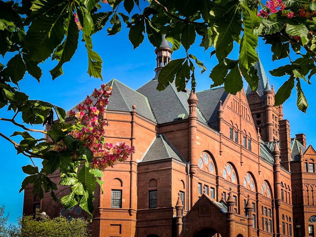 Crouse college in the spring.