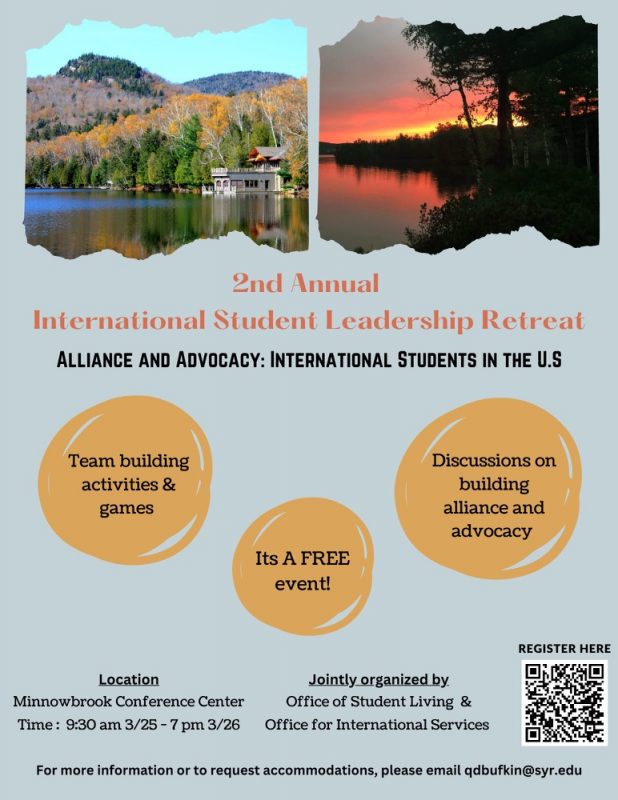Flyer for International Student Leadership Retreat
