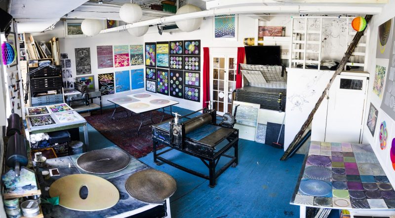 A printmaking studio