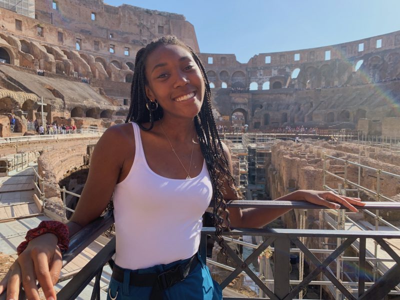 Student at the colosseum