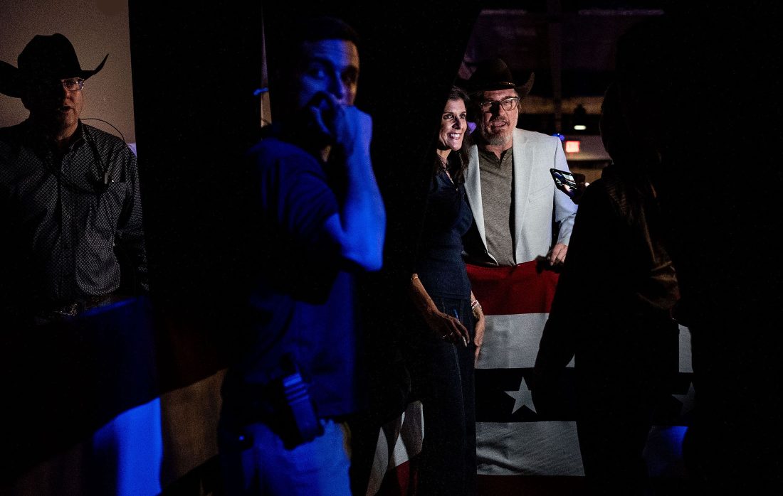 Republican Presidential candidate Nikki Haley meets Texas voters the day before Super Tuesday during a rally at Tannahills in Fort Worth, Texas on Monday March 4, 2024. Photo by Melina Mara.