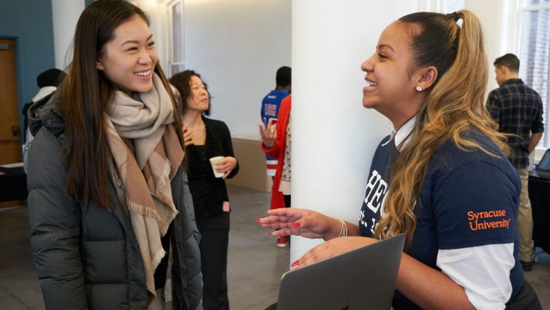 an heop student demonstrates their project at the 2019 student showcase