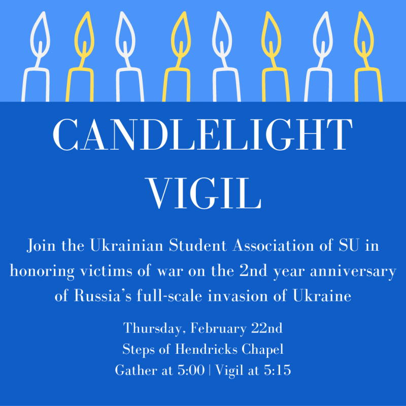 Blue image with graphics of candles. Header text 