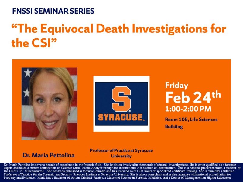 the equivocal death investigations for the CSI with Dr. Maria Pettolina graphic