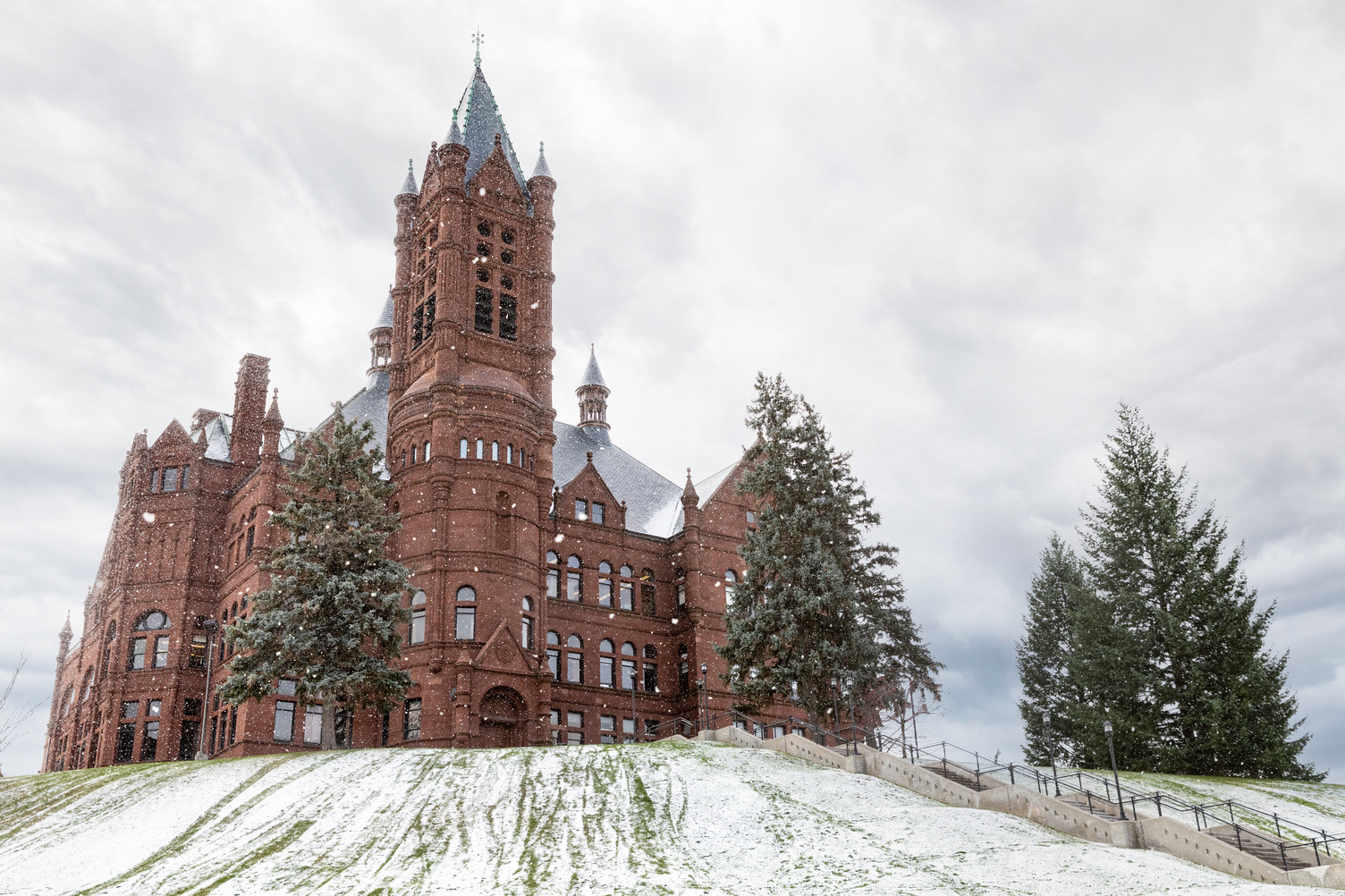 Crouse College in the Snow.