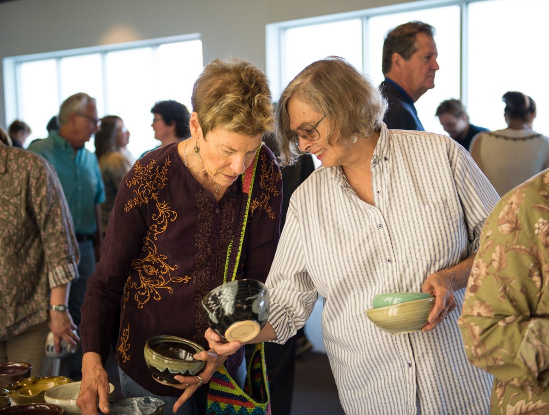 Patrons at the Empty Bowls fundraiser.