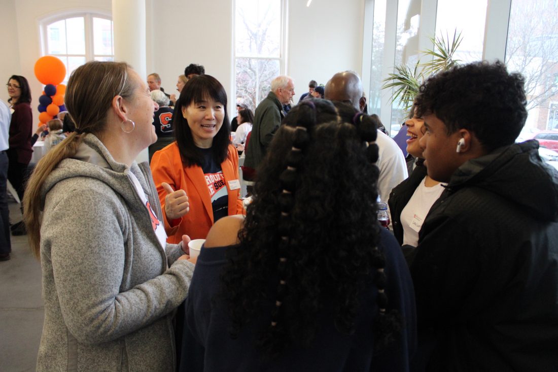 A group of faculty and parents at School of Education Family Weekend 2023