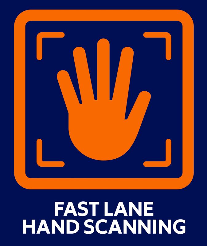 Hand that depicts fast lane scanning