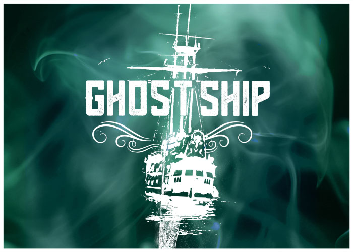 An image of a ship with the text Ghost Ship