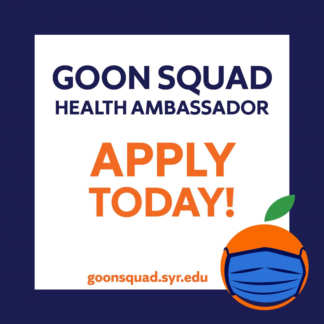 Goon Squad Health Ambassador Apply Today! goonsquad.syr.edu