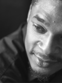 poet Terrance Hayes, close view of face