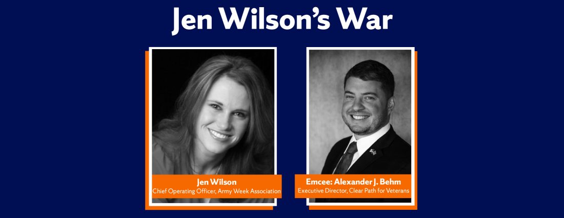 Promotional flyer for Jen Wilson's War event