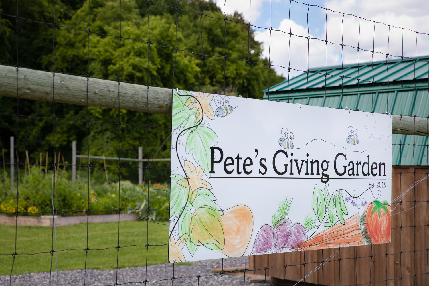 Pete's Giving Garden sign