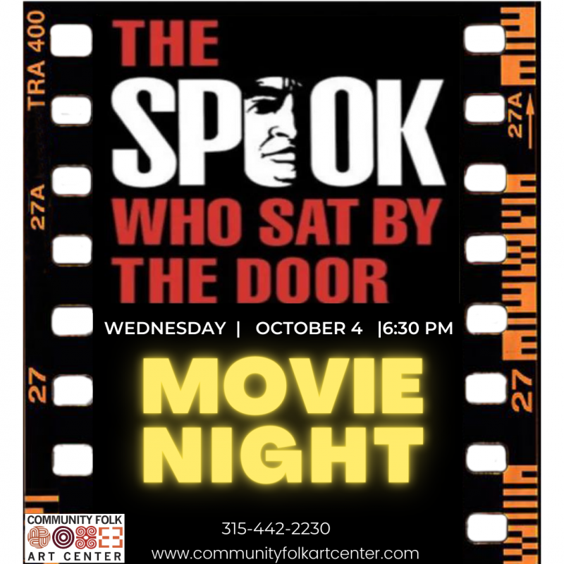 flyer for move night: the sppok who sat by the door