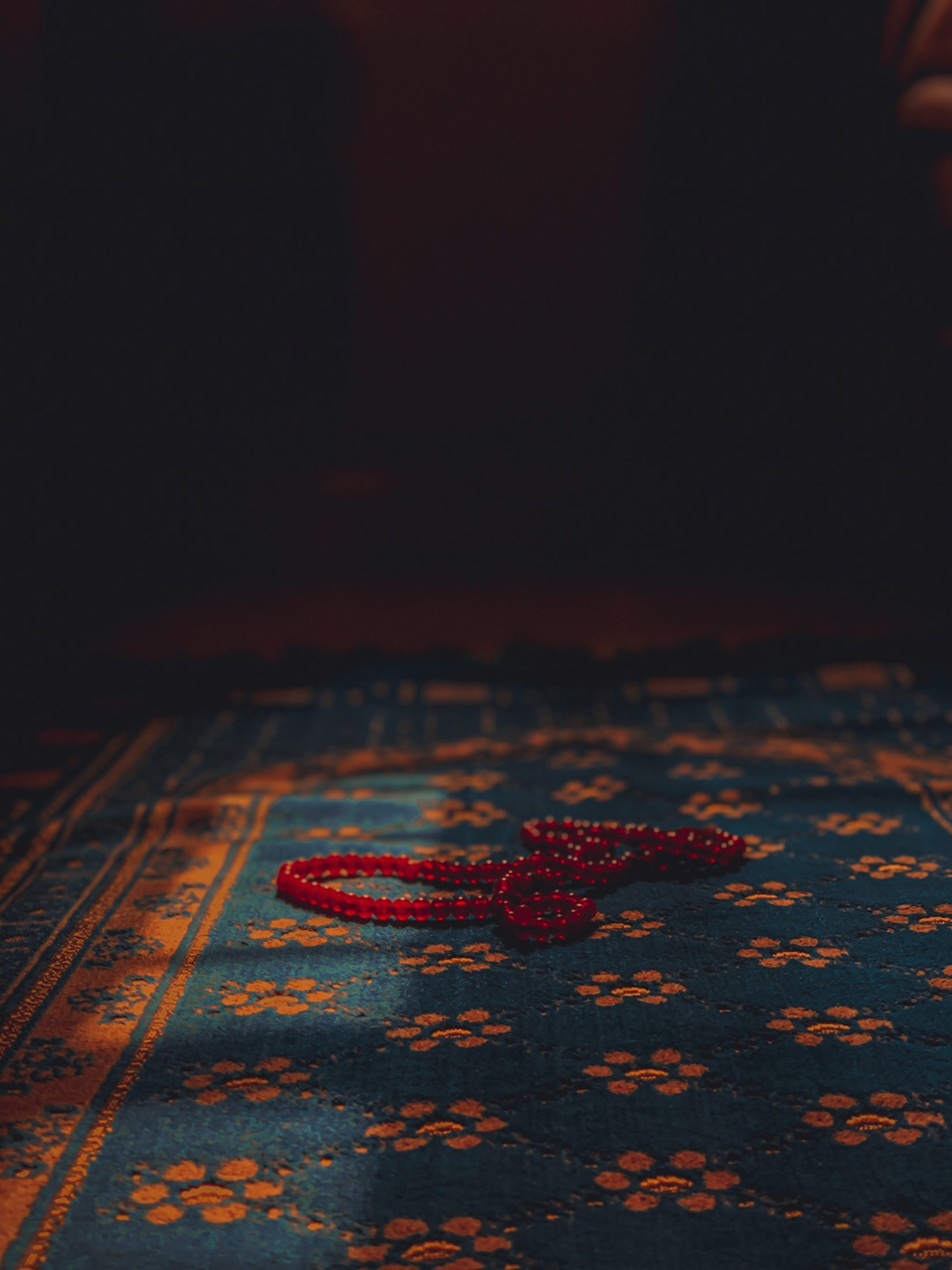 Muslim Prayer Rug and Beads