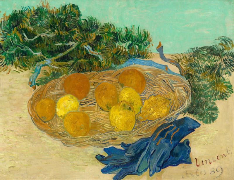 Still Life of Oranges and Lemons with Blue Groves by Vincent Van Gogh, dated 1889. From the Collection of Mr. and Mrs. Paul Mellon at the National Gallery of Art