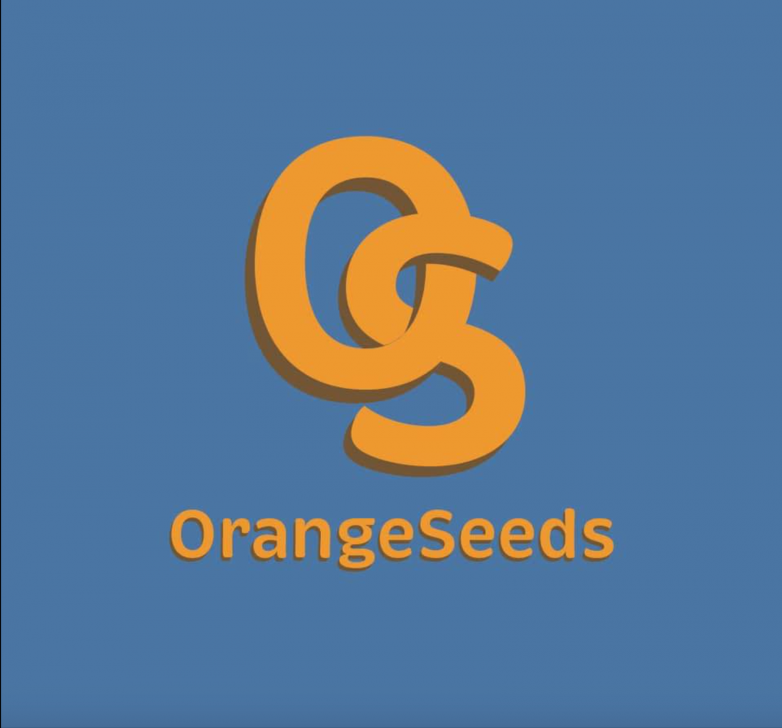OrangeSeeds logo of an orange-colored O and S on a blue background.