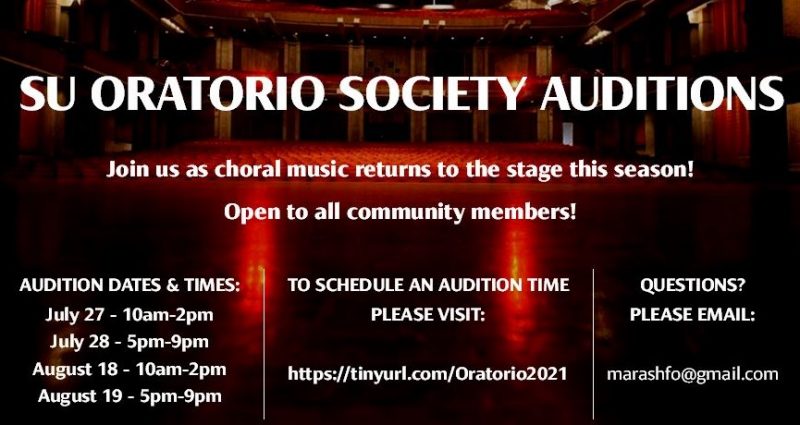 Oratorio 2021 Audition Poster