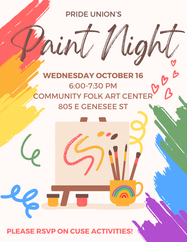 image of rainbow and paint brush : Pride Union paint Night 