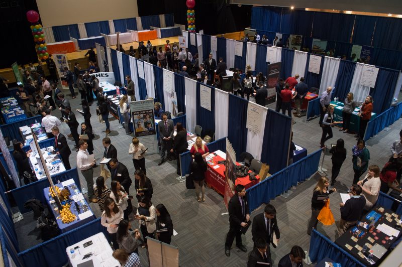 Students at the career fair