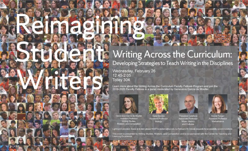 flyer for Reimagining Student Writers event