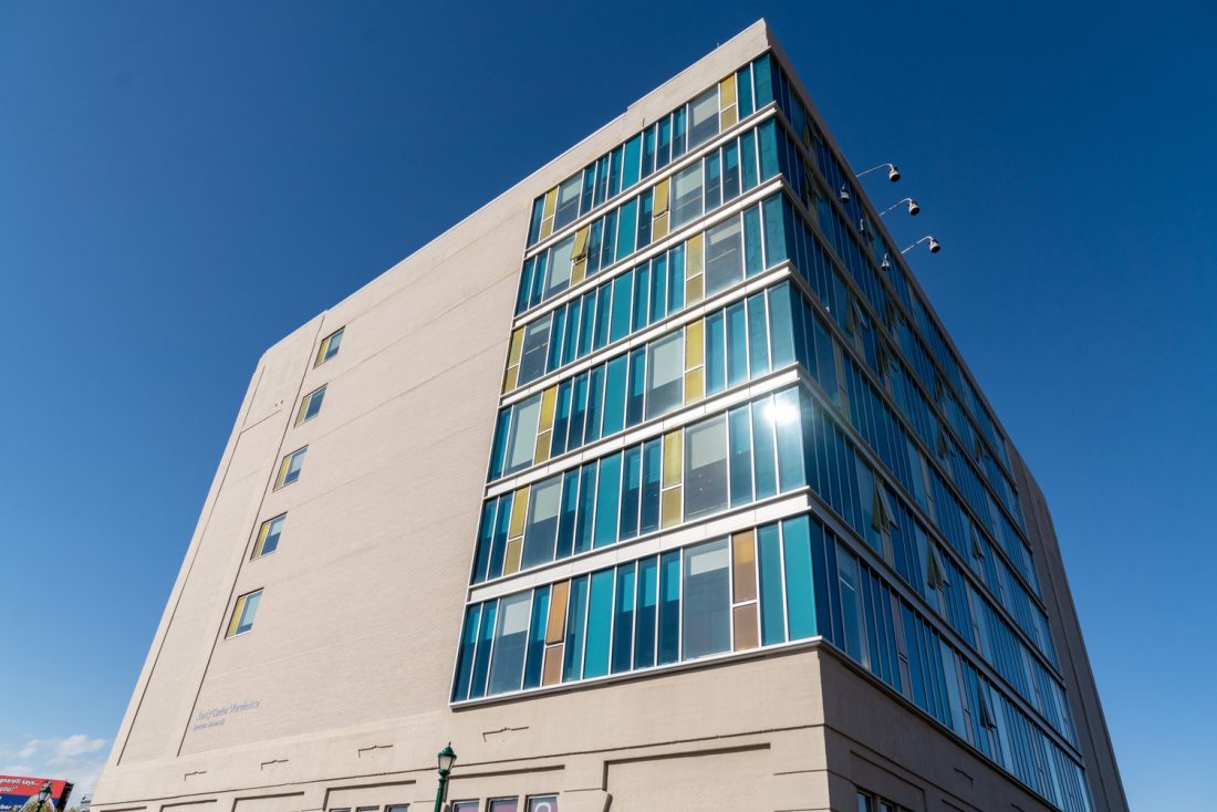 Exterior photo of the Nancy Cantor Warehouse.