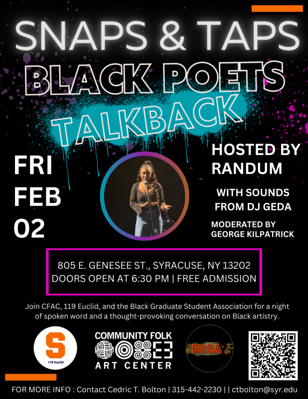 Snaps & Taps Black Poets Talkback - Female performer 