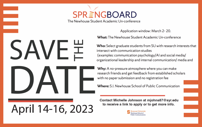 flyer for The Newhouse Student Academic Un-conference