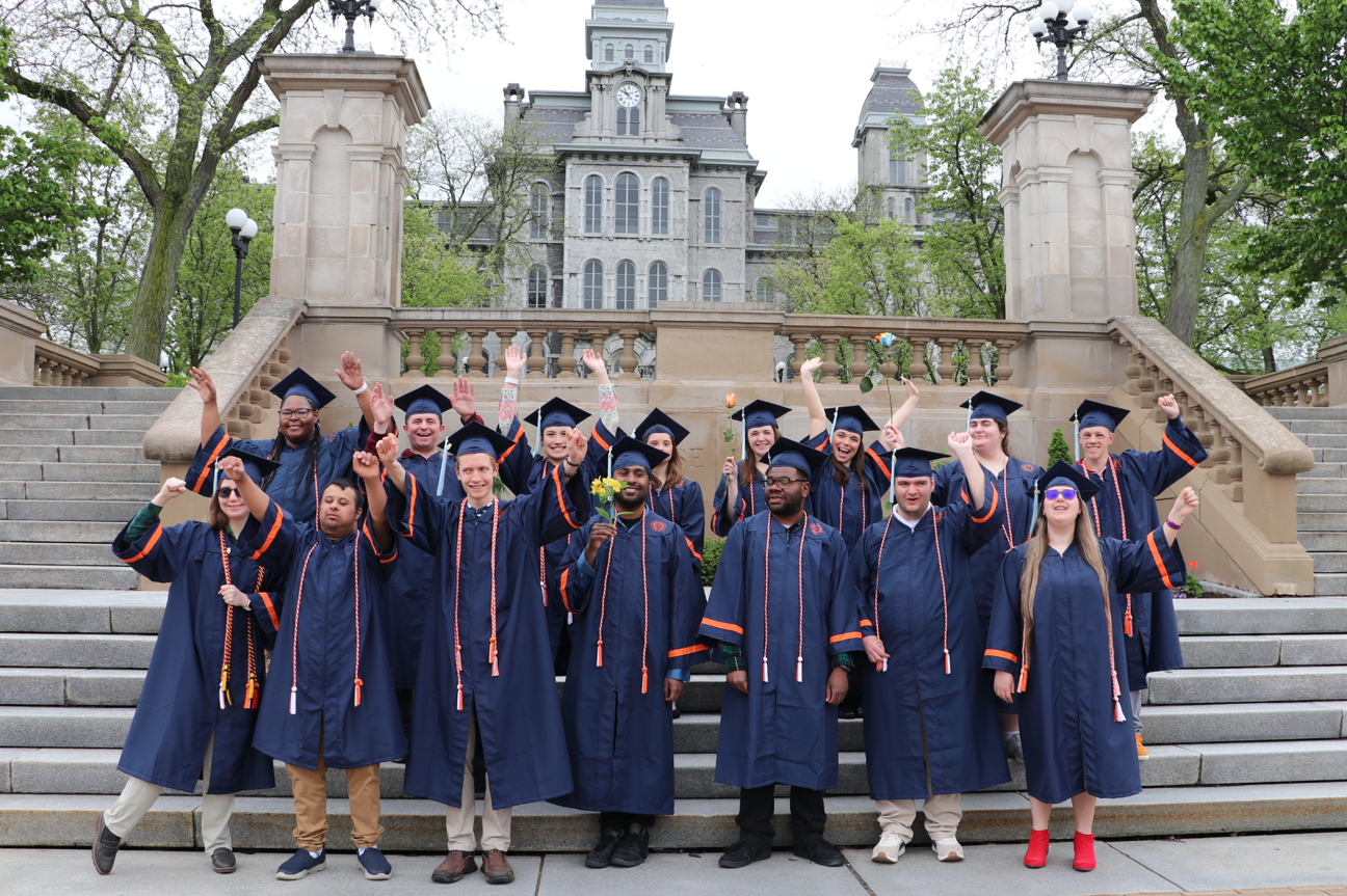 group of inclusiveU graduates on SU campus