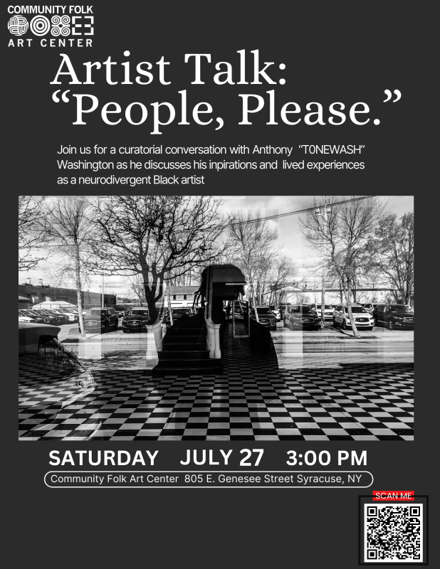 Image of Tony Washington artist of  “People, Please.” exhibition at the Community Folk Art Center. 