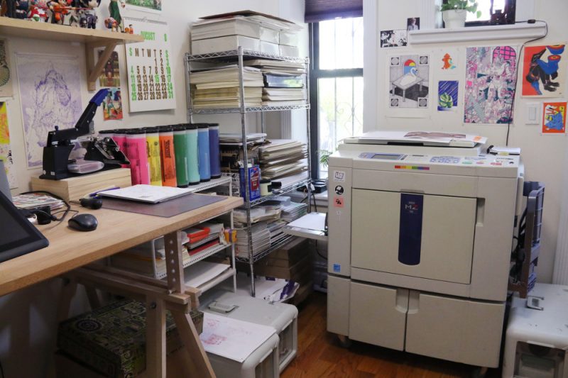 A printmaking studio