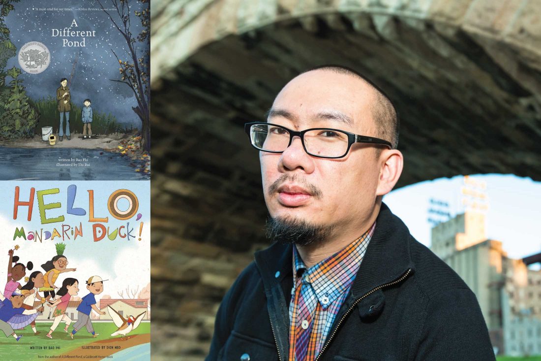 bao phi and two of his book covers a different pond and hello mandarin duck