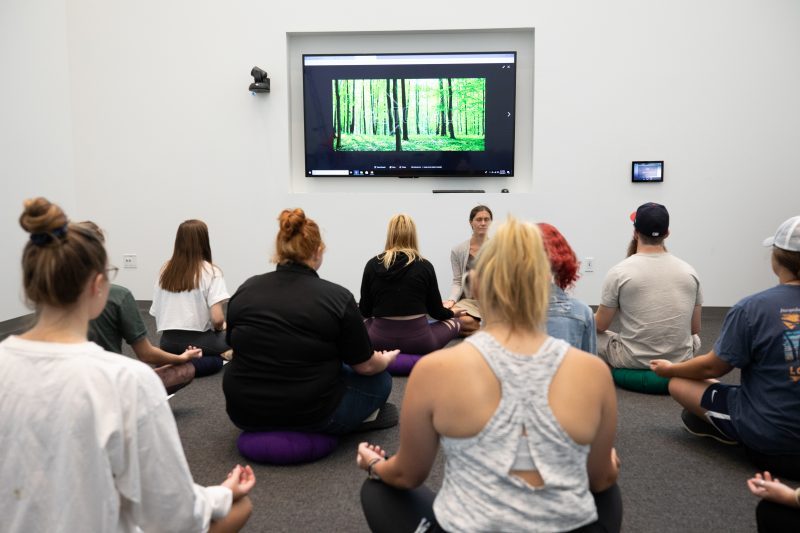 Meditation session at Barnes Center at the Arch