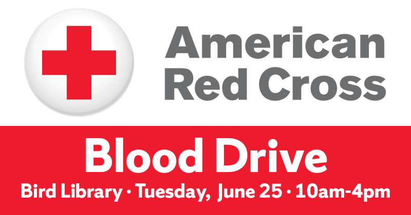 American Red Cross logo with red cross and white circle, gray text. Bottom red rectangle reads 