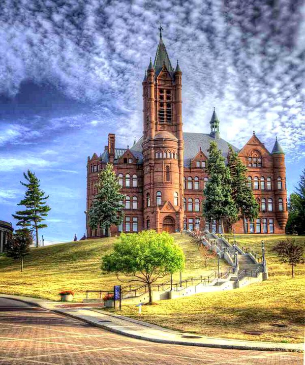 Crouse College on a sunny day.