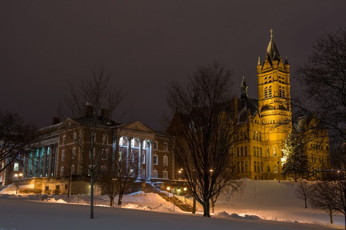 Crouse in winter at night.