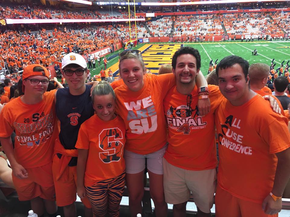 A group of students at a Syracuse University football game