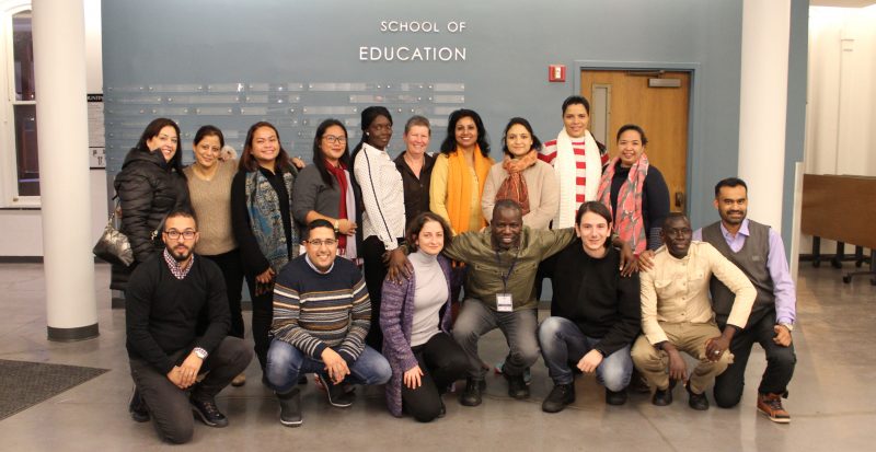 Fulbright students posing in the School of Education