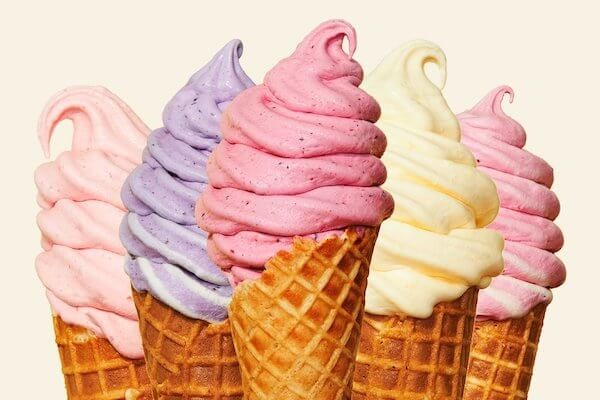 pastel colored ice cream cones