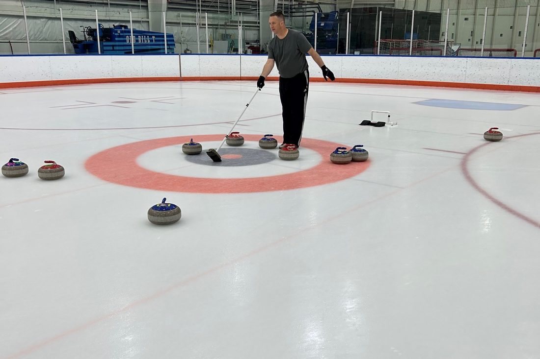Person curling at Tennity Pavilion