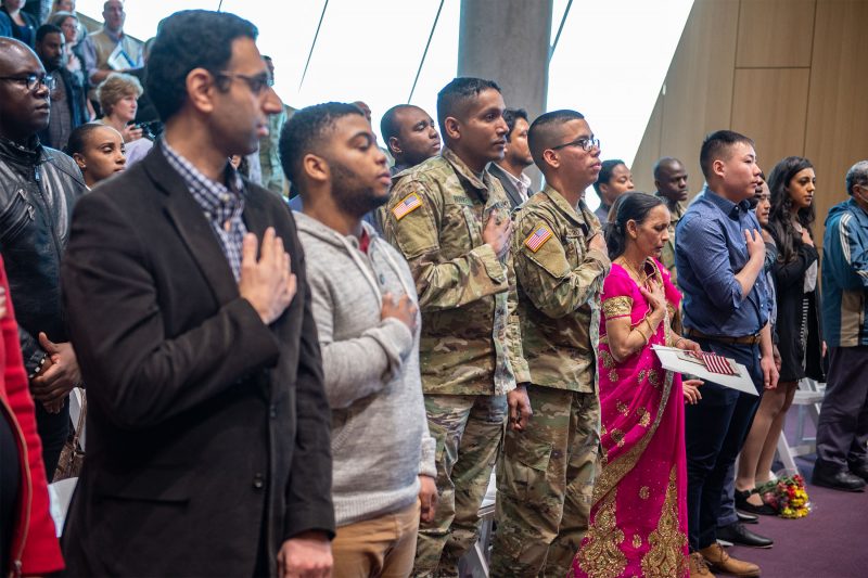 New US citizens taking their oath of allegiance