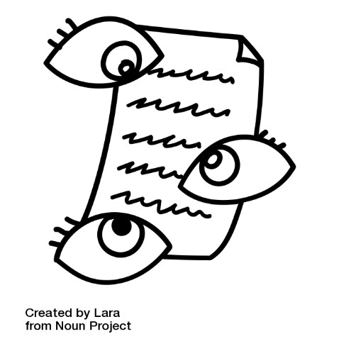 graphic of paper and eye