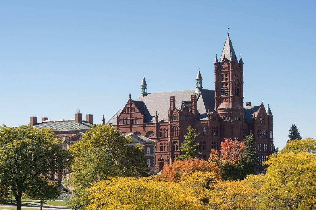 Crouse College during the autumn.