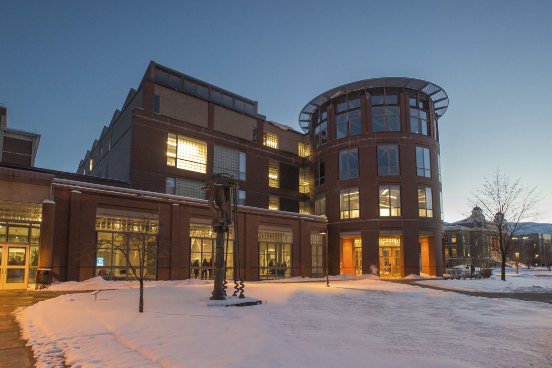 Shaffer Art Building in the winter.