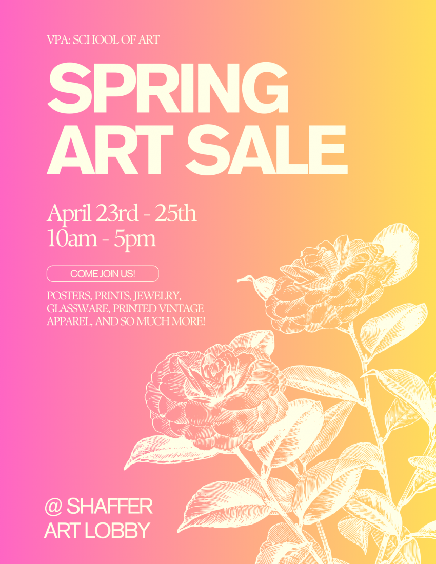 Poster for the Spring Art Sale.
